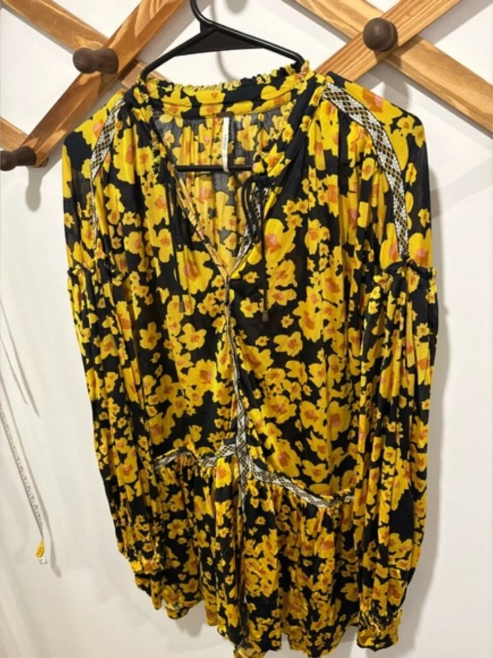 Free People Love Letter Floral Tunic Top or Mini Dress Size Small – Boho Chic - Picture 2 of 11